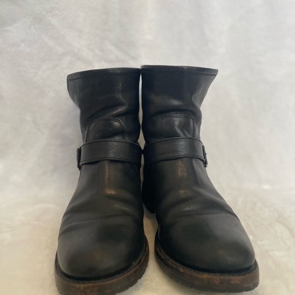 Frye Black Leather Moto Boots - Picture 2 of 5